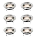 Set van 6 G53 dimbare LED lampen 111mm 12W 600 lm 2700K, Nieuw