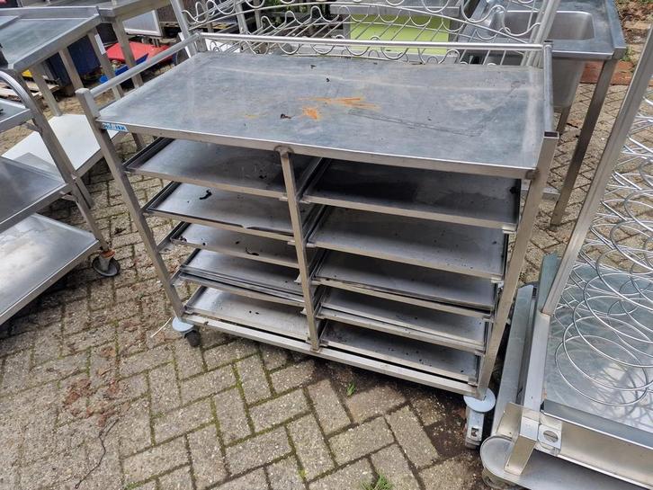Serveerwagen met uitschuifbare platen 111x56x107cm bxdxh, Zakelijke goederen, Horeca | Keukenapparatuur, Ophalen of Verzenden