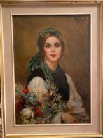 Luigi Maldarelli (1885-1956) - Ragazza con fiori, Antiek en Kunst