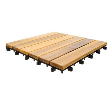 Set van 10 terrastegels hout kliktegels 30x30cm