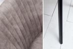 Retro design stoel LUCCA antiek taupe met quilten, Huis en Inrichting, Stoelen, Ophalen of Verzenden, Nieuw