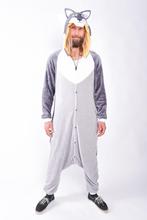 Onesie Grijze Wolf Pak XL-XXL Wolvenpak Kostuum Grijs Husky, Carnaval, Ophalen of Verzenden, Kleding, Maat 56/58 (XL)