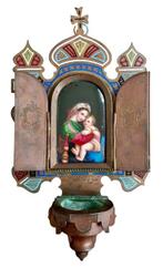 Wijwatervat - 1850-1900 - Geëmailleerd Wijwatervat - 27 cm