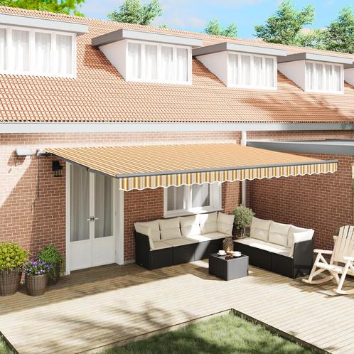 vidaXL Handmatige Intrekbare Luifel met LED Multicolor, Tuin en Terras, Zonneschermen, Nieuw, Verzenden