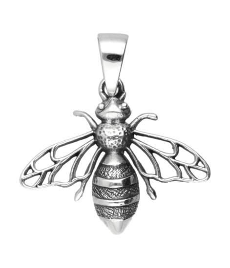 Zilveren Bij met opengewerkte vleugels ketting hanger, Sieraden, Tassen en Uiterlijk, Kettinghangers, Verzenden