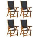 vidaXL Tuinstoelen inklapbaar 4 st massief acaciahout en, Tuin en Terras, Tuinstoelen, Verzenden, Nieuw, Hout