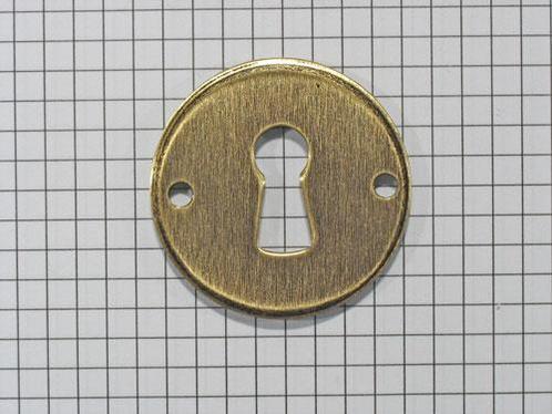 Sleutelplaat rond messing antiek, Doe-het-zelf en Verbouw, Hang- en Sluitwerk, Nieuw, Ophalen of Verzenden
