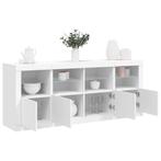 vidaXL Dressoir met LED-verlichting 163x37x67 cm wit, Huis en Inrichting, Kasten | Dressoirs, Minder dan 50 cm, Verzenden, Nieuw