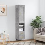 vidaXL buffetkast 34,5x34x180 cm bewerkt hout betongrijs, Huis en Inrichting, Kasten | Buffetkasten, Minder dan 50 cm, Verzenden