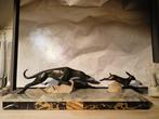 Rochard (attr.) - sculptuur, Galgo y liebre - 15 cm -