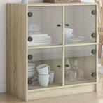 vidaXL Bijzetkast met glazen deuren 68x37x75,5 cm sonoma, Huis en Inrichting, Kasten | Buffetkasten, Verzenden, Nieuw, 50 tot 100 cm