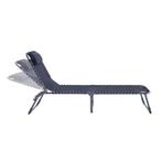 Ligbed - ligstoel - sun lounger - donkergrijs / zwart -, Tuin en Terras, Tuinsets en Loungesets, Verzenden, Nieuw