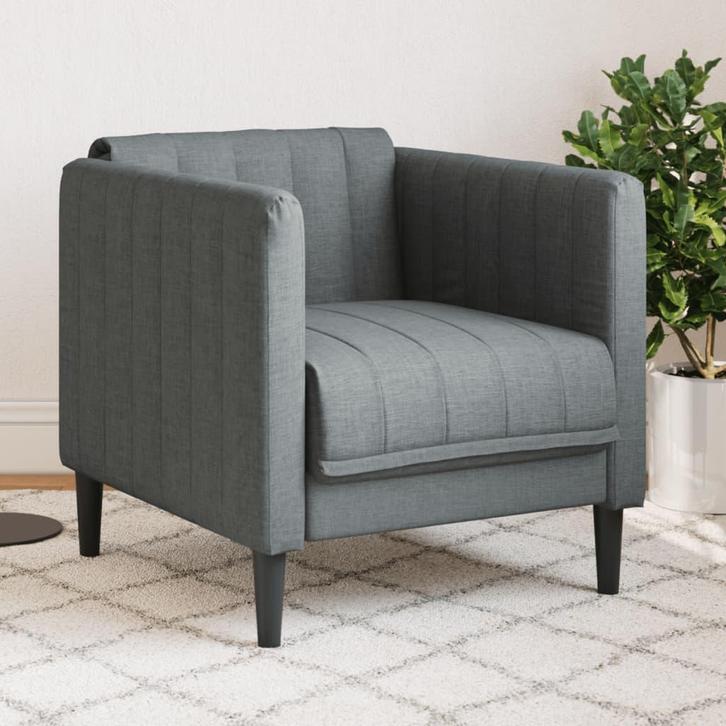 vidaXL Fauteuil stof donkergrijs, Huis en Inrichting, Banken | Bankstellen, Nieuw, Stof, Eenpersoons, Verzenden