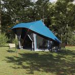 vidaXL Familie Tipi Tent met dak Blauw en Grijs 508 x 470 x, Caravans en Kamperen, Tenten, Verzenden, Nieuw
