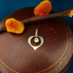 Gouden hanger van een hart met zirconia (zirconia stenen), Sieraden, Tassen en Uiterlijk, Bedels, Ophalen of Verzenden, Gebruikt