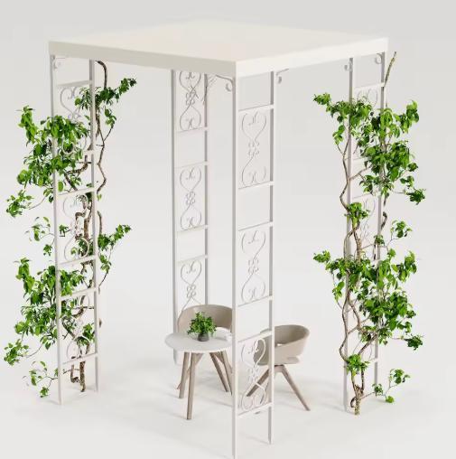 Metalen Pergola 180x180 – Witte Bruiloft Luifel met Doek, Tuin en Terras, Tuinhuizen, Nieuw, Verzenden