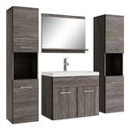 Badkamermeubel Set Montreal XL 60 x 35 cm Grijs eiken, Huis en Inrichting, Badkamer | Badkamermeubels, Verzenden, Nieuw, Wastafelkast