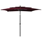 vidaXL Parasol 3-laags met aluminium paal 2,5x2,5 m, Tuin en Terras, Parasols, Verzenden, Nieuw