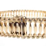 Gouden fantasie schakel armband; BREV | 19,5 cm (Brevetto), Ophalen of Verzenden, Gebruikt, Overige kleuren, Goud