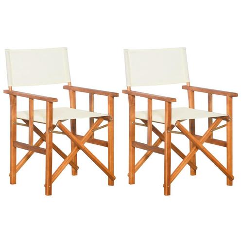 vidaXL Regisseursstoelen 2 st massief acaciahout, Tuin en Terras, Tuinstoelen, Nieuw, Hout, Verzenden