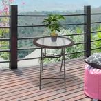 TRUUSK Campingtafel Vouwtafel Rond Ø68cm Met Rattandecor En, Tuin en Terras, Verzenden, Nieuw