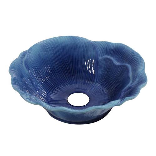 Waskom Best Design Flower 40 cm Keramiek Glanzend Blauw, Doe-het-zelf en Verbouw, Sanitair, Overige typen, Nieuw, Ophalen of Verzenden