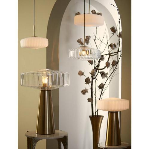 Pleat hanglamp glas - mat wit/goud - OUTLET B, Huis en Inrichting, Stoelen, Nieuw, Ophalen of Verzenden