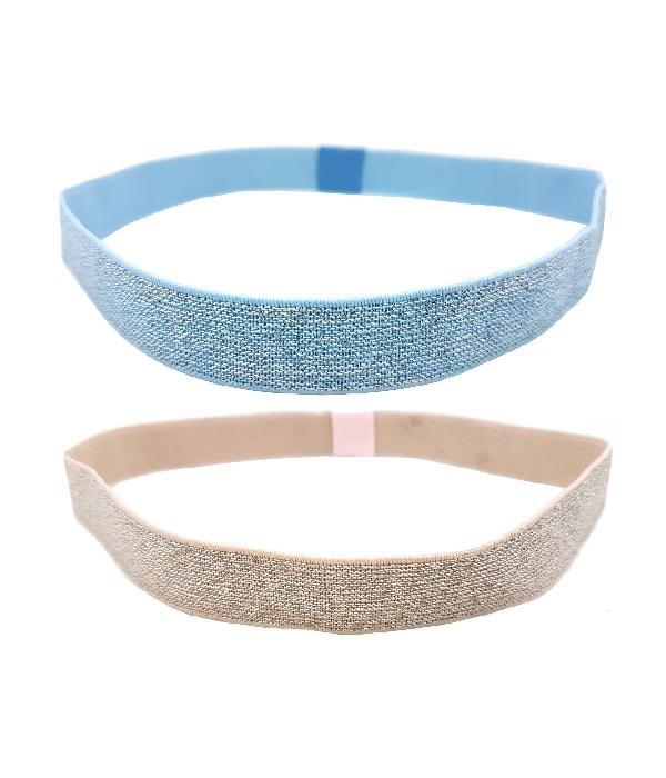 Haarband Sport - Glitter 2cm - Blauw & Roze – Set van 2, Sieraden, Tassen en Uiterlijk, Uiterlijk | Haarverzorging