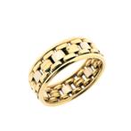 Bicolor gouden schakelring (witgoud, robuuste gouden ring), Sieraden, Tassen en Uiterlijk, Ringen, 18 tot 19, Gebruikt, Overige kleuren