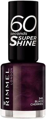 RIMMEL 60 SECONDS 345 BLACK CHERRIES NAGELLAK POTJE 8 ML, Verzenden, Nieuw