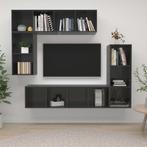 vidaXL 4-delige Tv-meubelset spaanplaat hoogglans grijs, Huis en Inrichting, Kasten | Televisiemeubels, Minder dan 50 cm, Verzenden