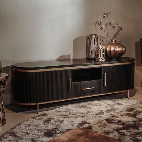 *WOONWINKEL* Tower Living Rivello Tv-meubel Ovaal Met Messin, Huis en Inrichting, Kasten | Televisiemeubels, Nieuw, Verzenden