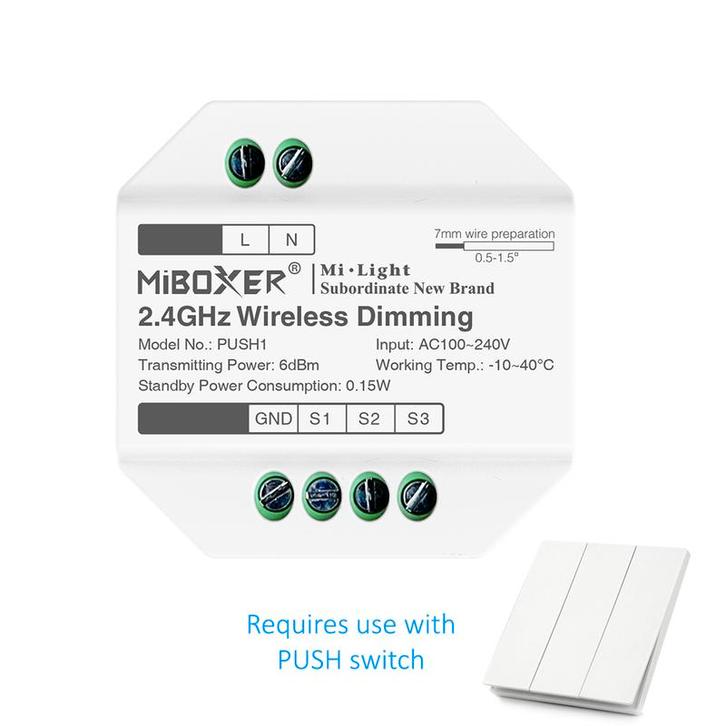 Mi-Light Draadloze LED Dimmer | RGB+CCT, Doe-het-zelf en Verbouw, Elektra en Kabels, Schakelaar, Nieuw, Ophalen of Verzenden