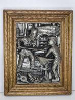Zinn-Studio - Reliëf, Bakery workers- pewter wall plaque -
