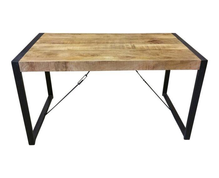 Eettafel mangohout & metaal 220 x 90 cm, Huis en Inrichting, Tafels | Eettafels, Nieuw, Ophalen of Verzenden