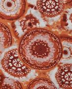 Katoen Viscose Cirkels Terra, Nieuw, Bruin
