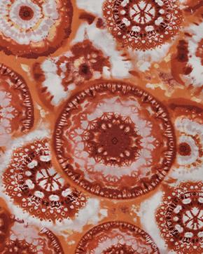 Katoen Viscose Cirkels Terra, Hobby en Vrije tijd, Stoffen en Lappen, Bruin, Nieuw