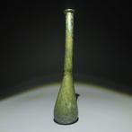 Oud-Romeins Glas Zalf, 1e - 3e eeuw n.Chr. 17,7 cm hoog.