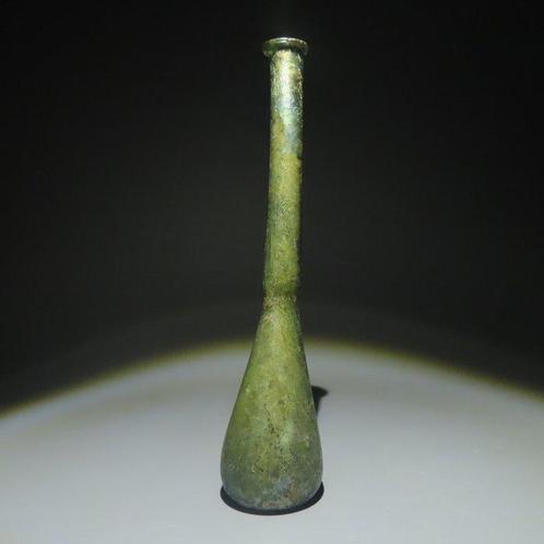 Oud-Romeins Glas Zalf, 1e - 3e eeuw n.Chr. 17,7 cm hoog., Verzamelen, Mineralen en Fossielen