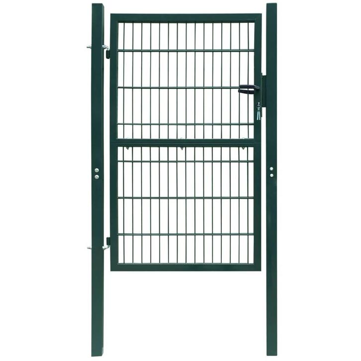 vidaXL Poort dubbelstaafmat (enkel) 106x210 cm groen, Tuin en Terras, Tuinpoorten, Nieuw, Verzenden