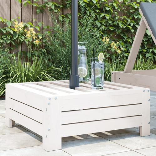 vidaXL Parasolvoetbedekking massief grenenhout wit, Tuin en Terras, Parasols, Parasolvoet, Nieuw, Minder dan 1 meter, Verzenden