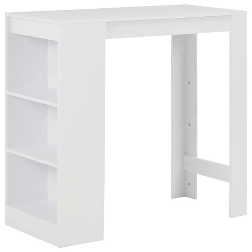 vidaXL Bartafel met schap 110x50x103 cm wit, Huis en Inrichting, Tafels | Eettafels, Nieuw, Verzenden