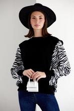 Bat Sleeve Oversize Knitted Jumper in BlackWhite Animal prin, Kleding | Dames, Trouwkleding en Trouwaccessoires, Verzenden, Nieuw