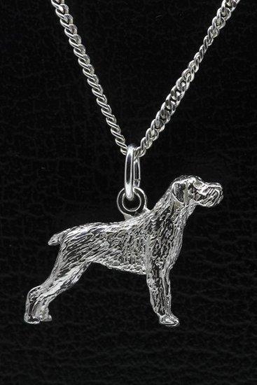 Zilveren Cesky fousek ketting hanger - groot, Sieraden, Tassen en Uiterlijk, Kettinghangers, Verzenden
