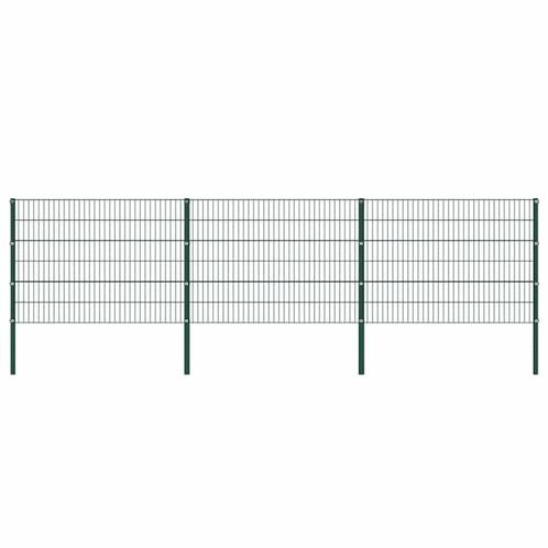 vidaXL Schuttingpaneel met palen ijzer 522x120 cm groen, Tuin en Terras, Schuttingen, Nieuw, IJzer, 2 meter of meer, Verzenden
