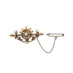 Antiek gouden broche met parel | Victoriaans (vintage), Sieraden, Tassen en Uiterlijk, Broches, Gebruikt, Overige kleuren, Ophalen of Verzenden
