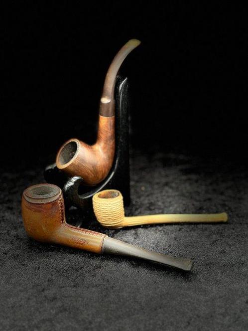 Longchamp & Roc Meerschaum – Stilvolles Set aus drei, Verzamelen, Rookartikelen, Aanstekers en Luciferdoosjes