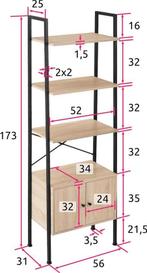 2dekans | tectake - Wandrek wandkast stellingkast boekenkast, Huis en Inrichting, Ophalen of Verzenden, Zo goed als nieuw