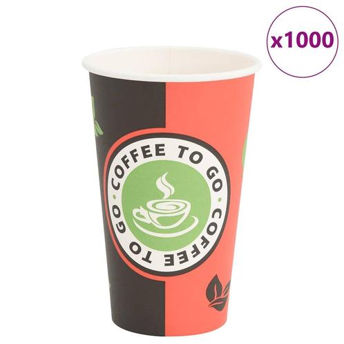 vidaXL Papieren koffiekopjes 1000 st 16oz 400 ml rood en, Huis en Inrichting, Keuken | Servies, Nieuw, Verzenden