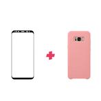 Bundel: Samsung Galaxy S8 screenprotector + roze Siliconen, Nieuw, Bescherming